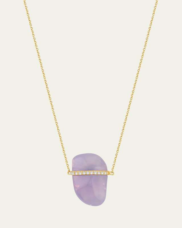 Lavender Moonstone Diamond Bar Necklace